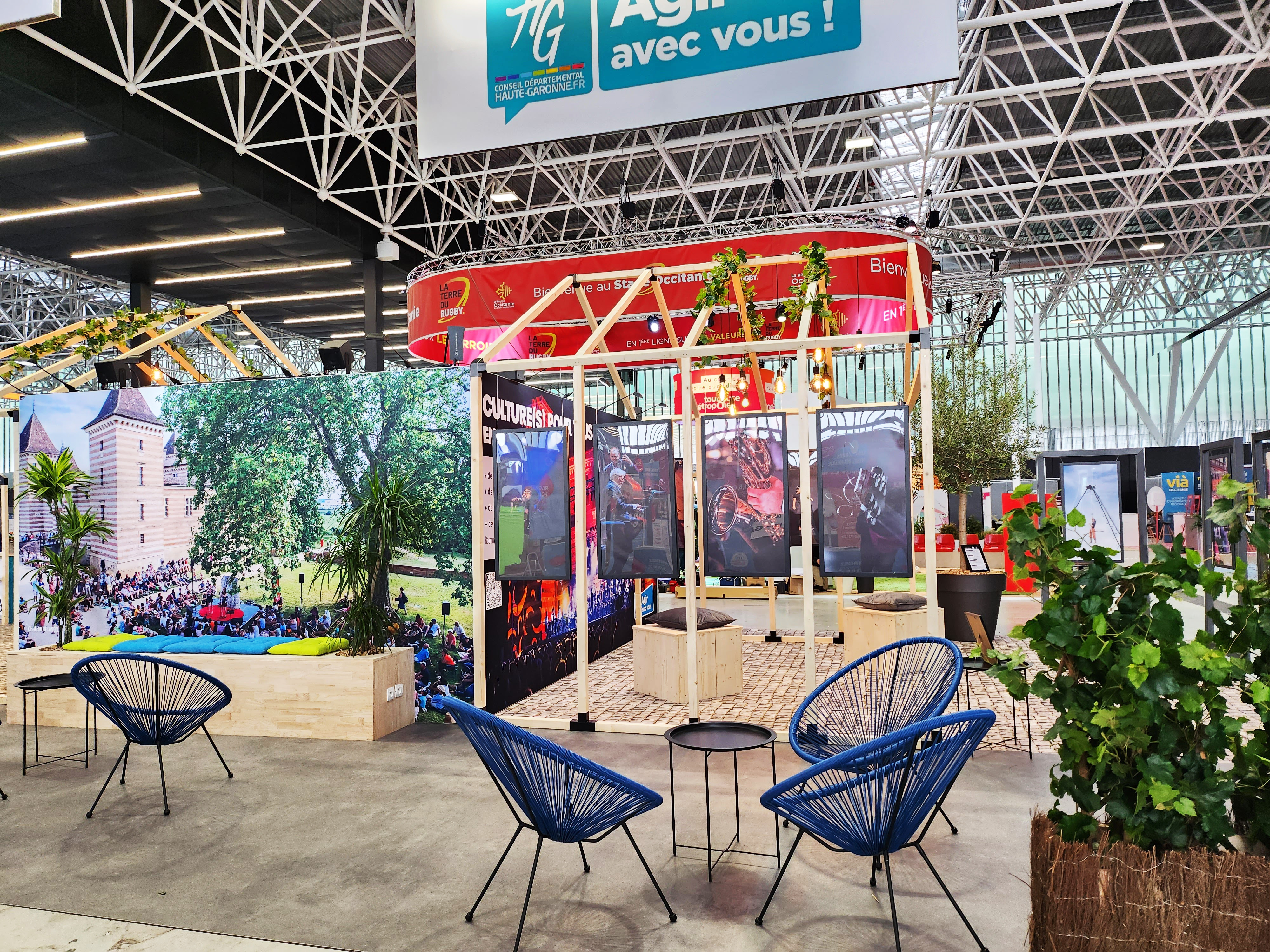stand réalisé par Pitxuevent, standiste à toulouse, pour le département de la haute garonne à la foire de Toulouse