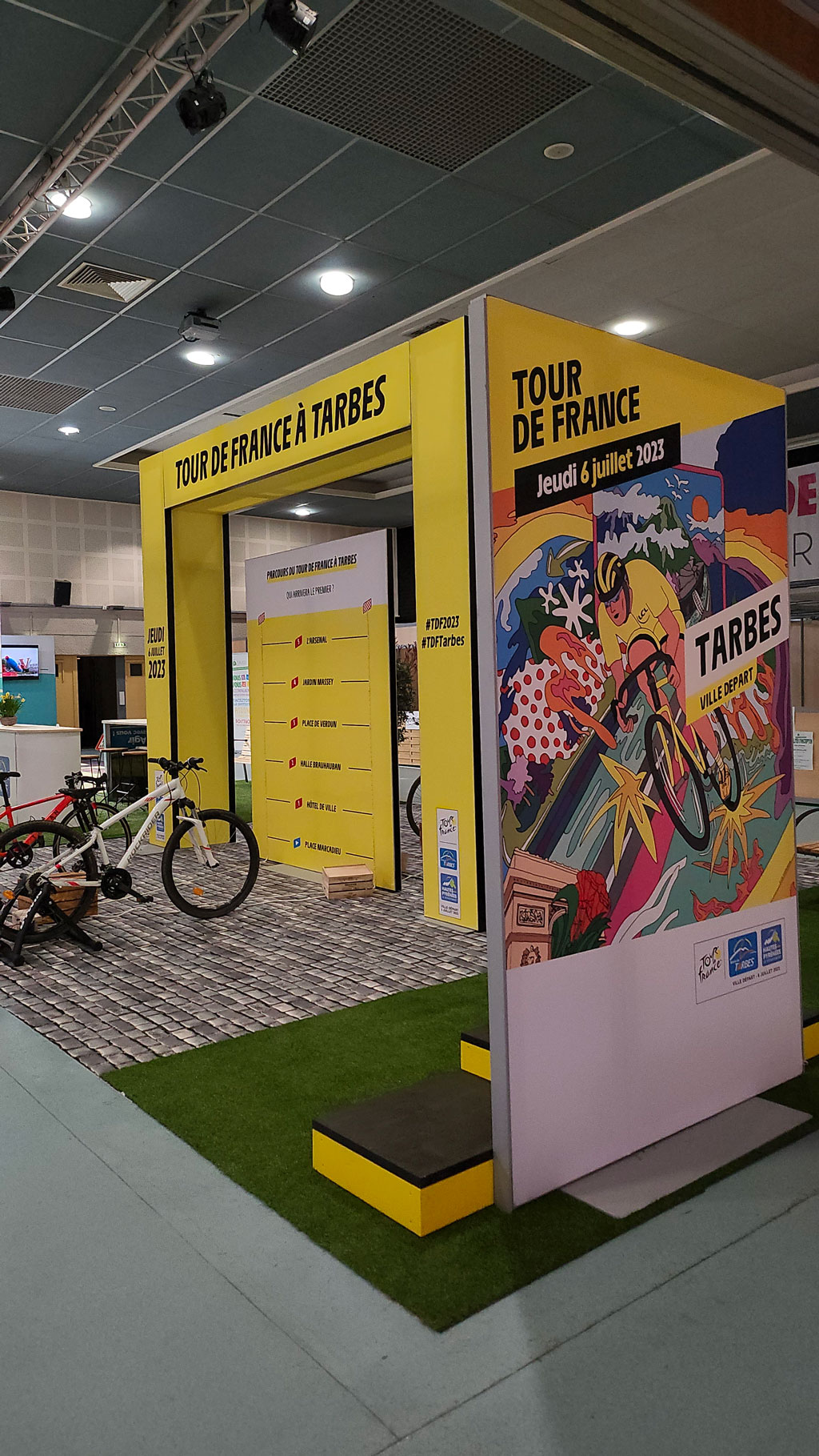 Exemple d'une animation pour un stand d'exposition lors du tour de France